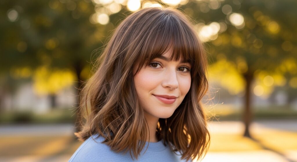 Bangs with Shoulder Length Hair