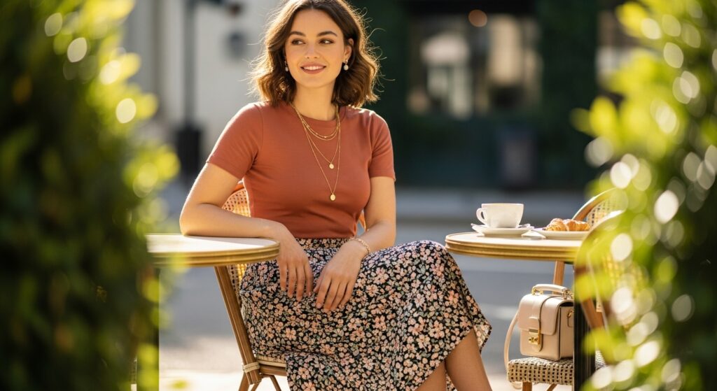 Effortless Glam with a Midi Skirt