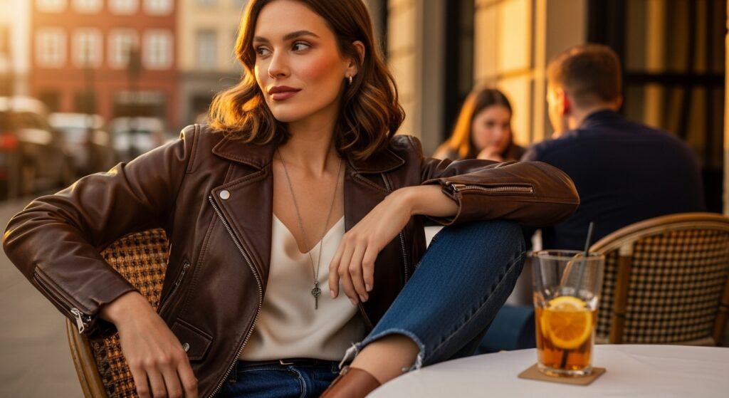 Effortlessly Cool with Leather Jacket