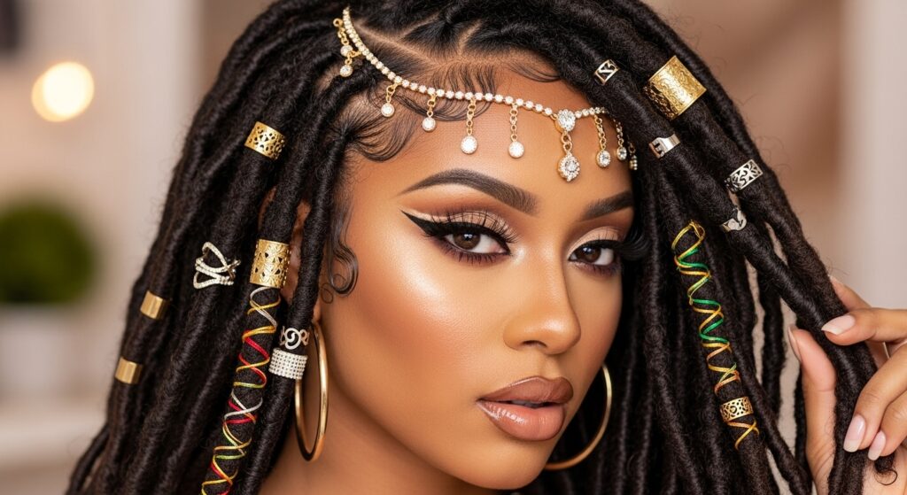 Faux Locs with Accessories
