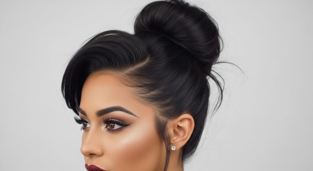 Messy Bun with Laid Edges
