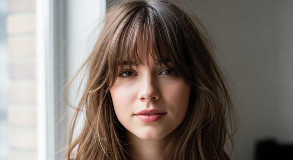 Messy Wispy Bangs Look