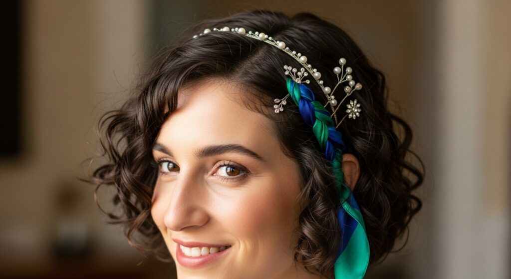 Short Curly Hairstyles with Accessories