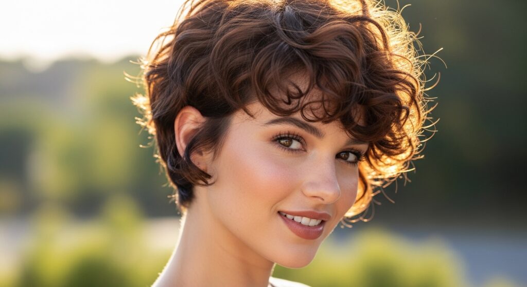 Short Curly Pixie Cut