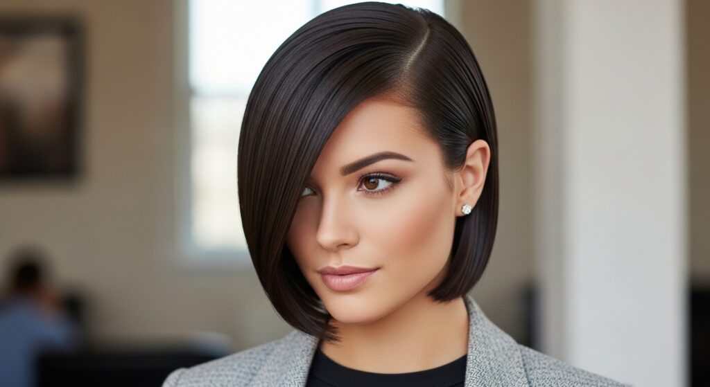 Side-Parted Sleek Style