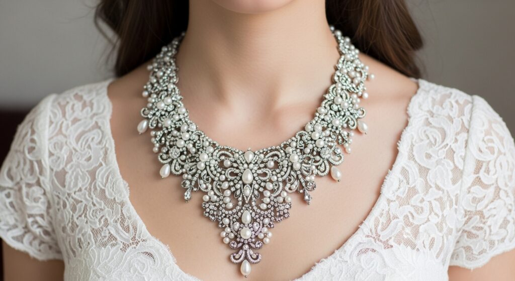 Bib Necklace with Intricate Detailing