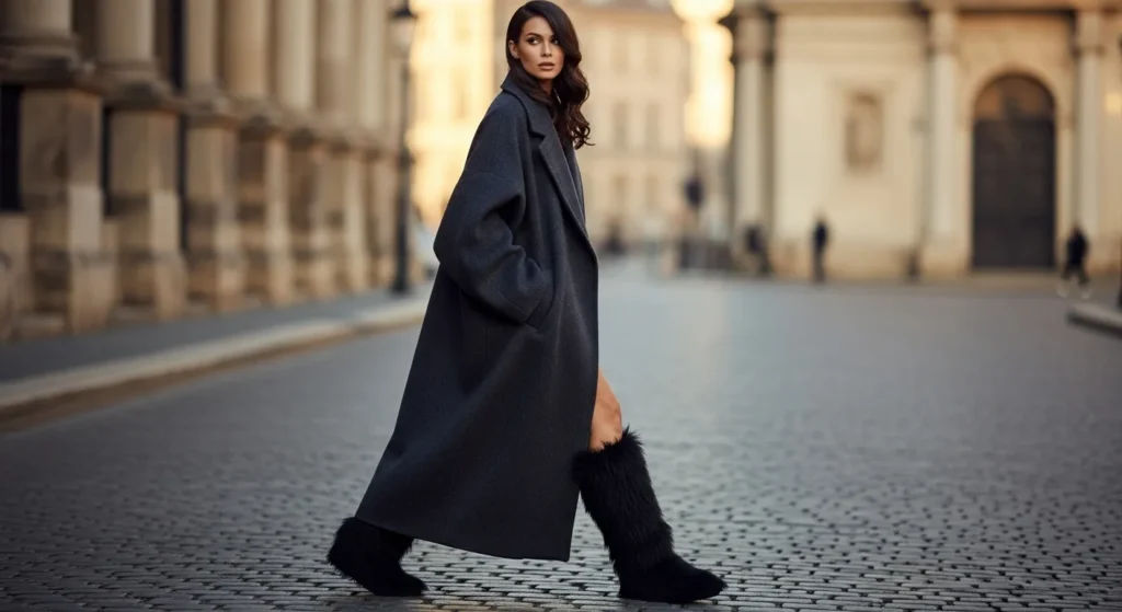 Black Boots with Oversized Coats