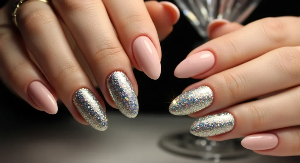 Chic Glitter Accent Nails