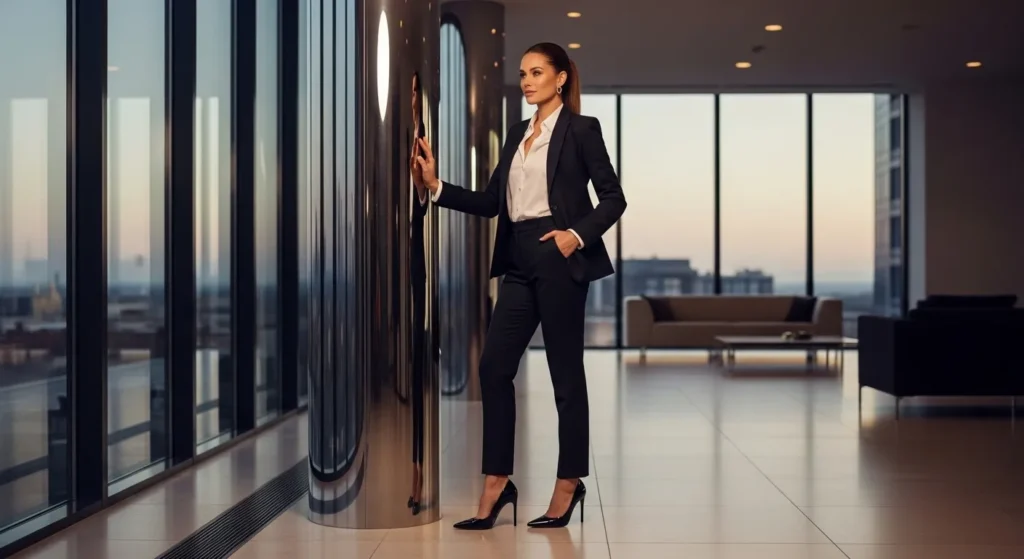 Chic Power Suit with Stiletto Heels