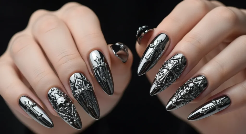 Chrome Gothic Nails