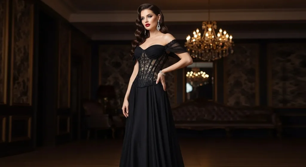 Corset-Style Maxi Dress
