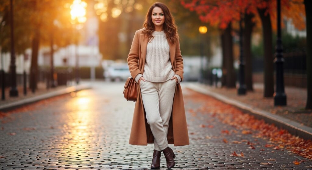  Cozy Knit Set + Long Wool Coat