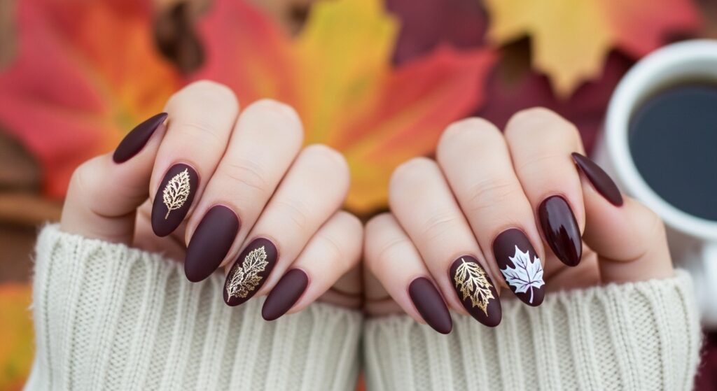 Deep Burgundy Nails