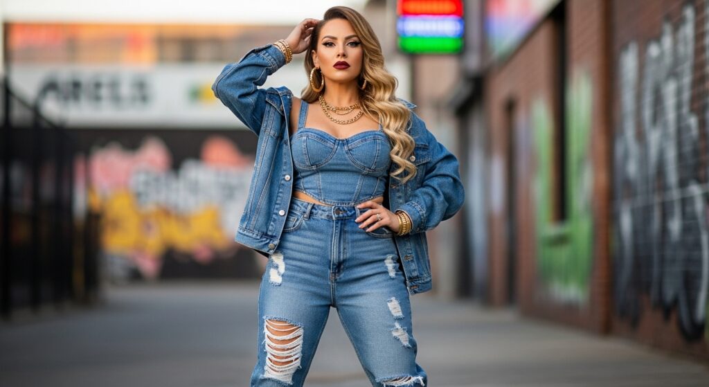 Denim Baddie Look