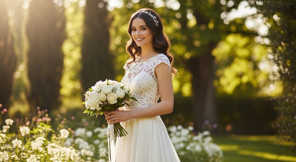 Colored Drop Waist Wedding Dress