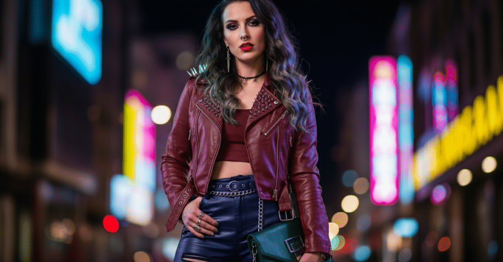 Edgy Leather Baddie Look