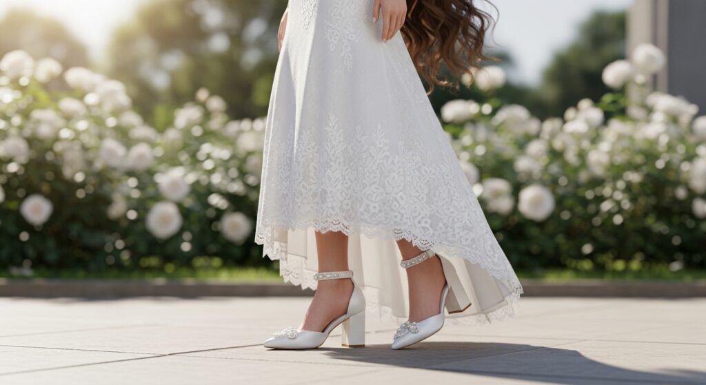 Elegant Block Heel Bridal Shoes