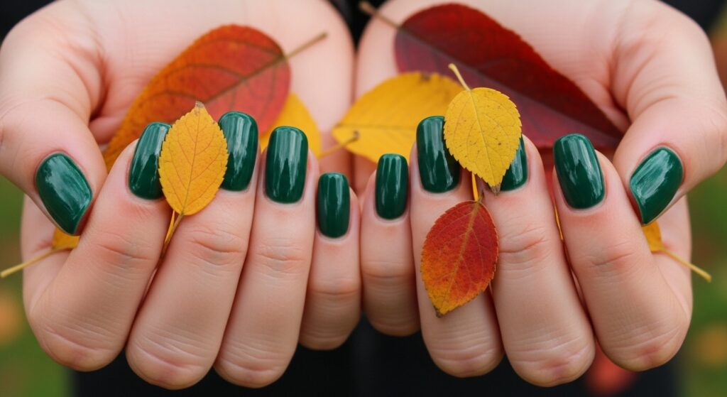 forest green nails