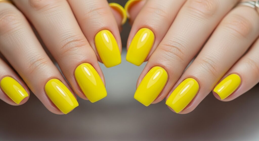 Full, Bright Yellow Lemon Manicure