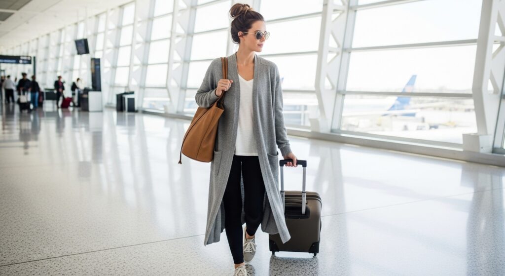 Leggings with a Long Cardigan