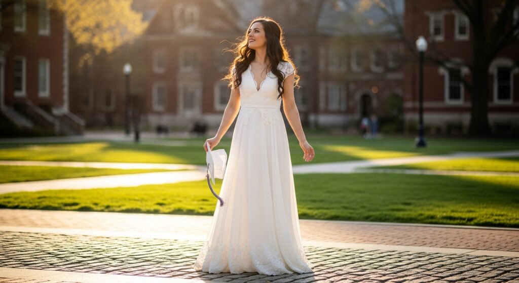 Long White Graduation Dress 