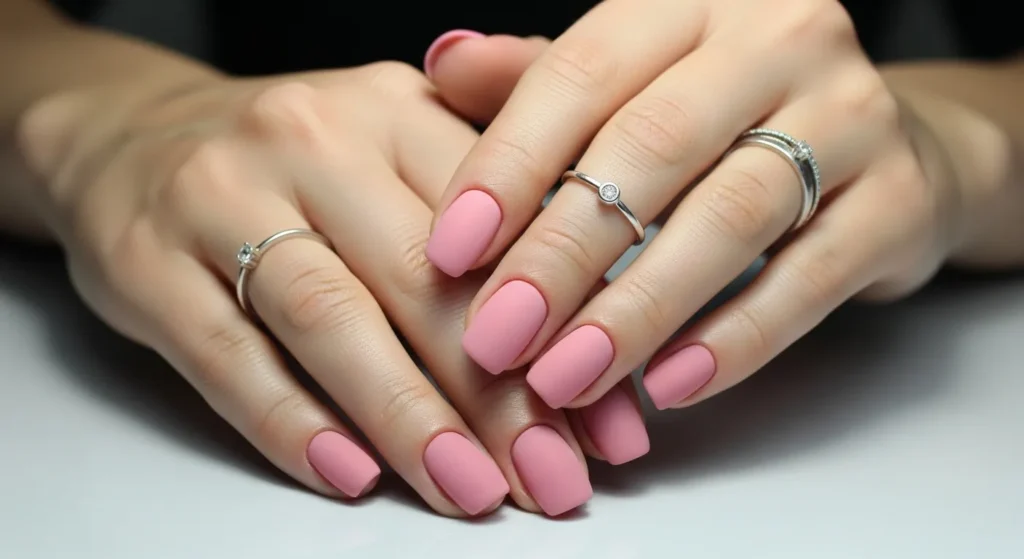 Matte Pink Nails