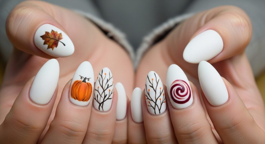 Matte White Nails