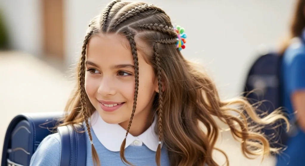 Mini Braids with Loose Hair