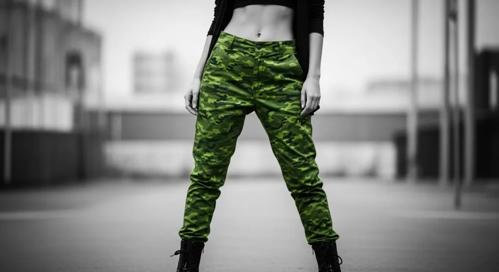 Monochrome Vibes with Green Pants