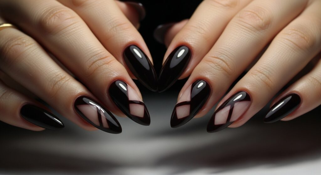 dark feminine nails