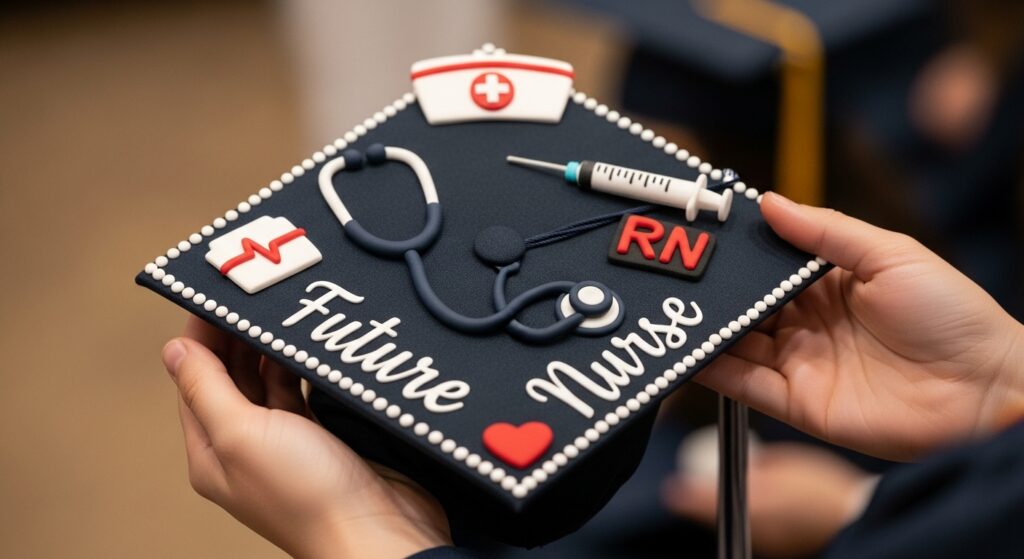 Nurse-Themed Graduation Cap
