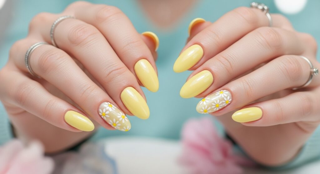 Pastel Lemon Nails