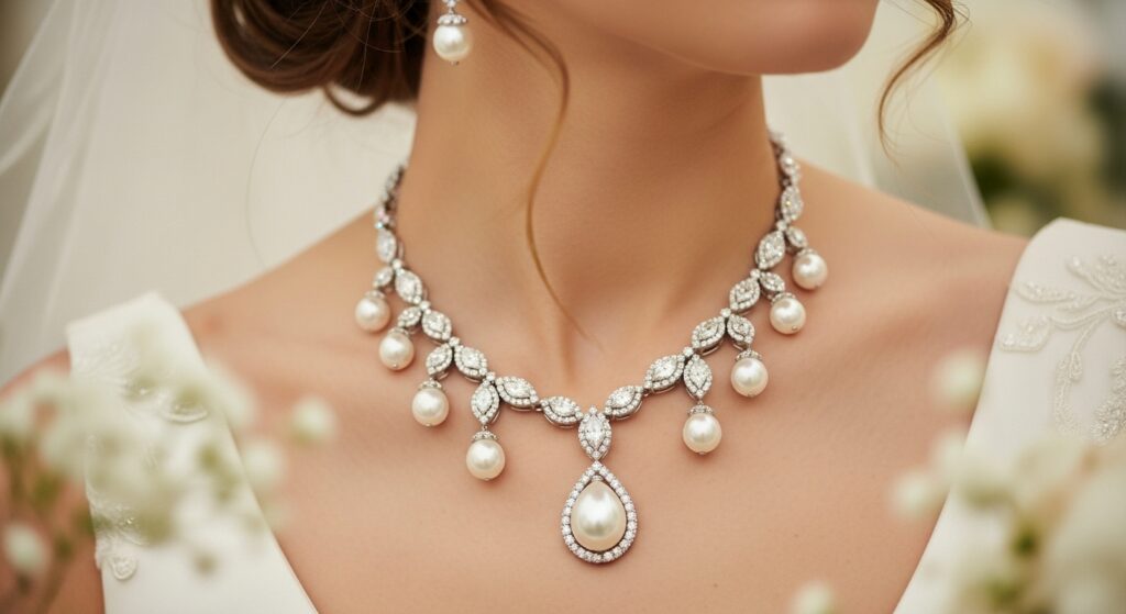 Pearl and Diamond Necklace