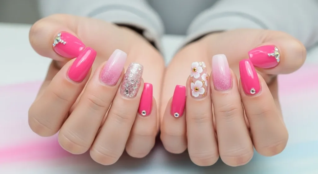 pink nail inspo
