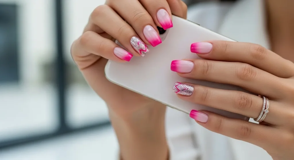 Pink Ombré Nails