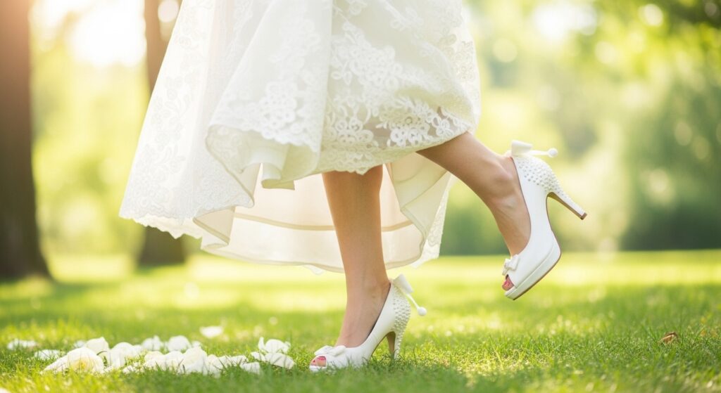  Playful Peep-Toe White Bridal Heels
