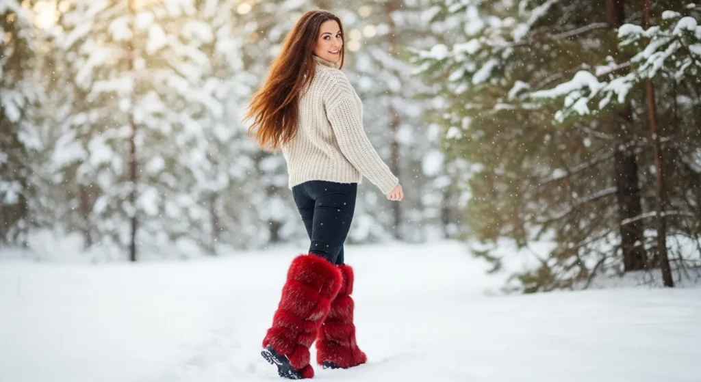 Red Fur Boots