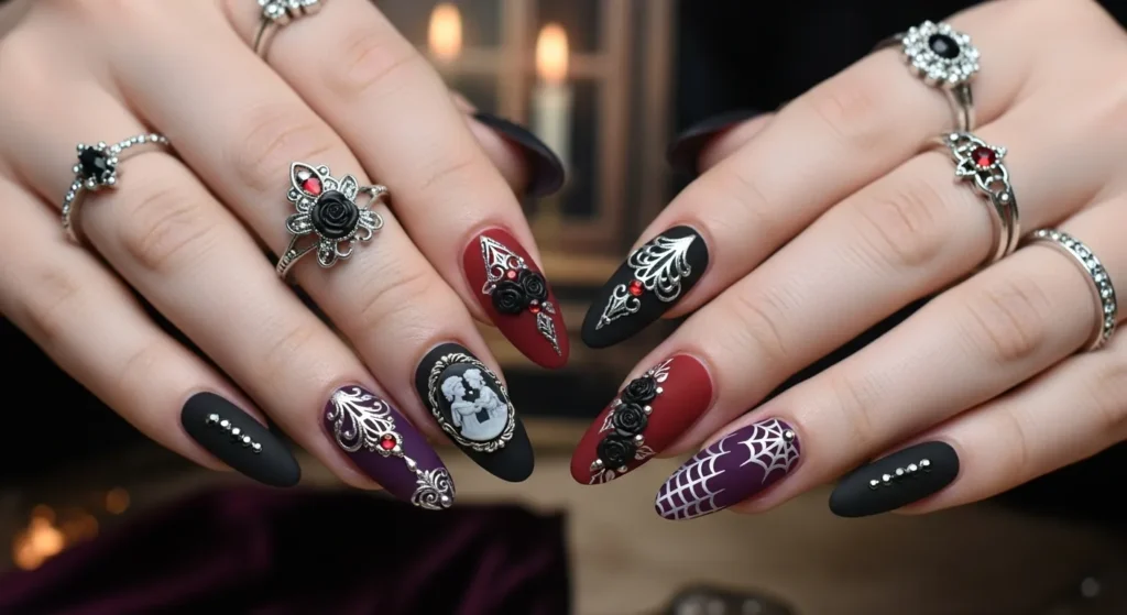 Romantic Goth Nails