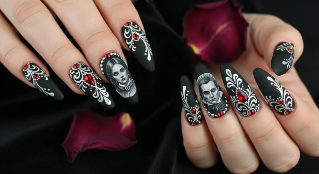 Romantic Goth Nails