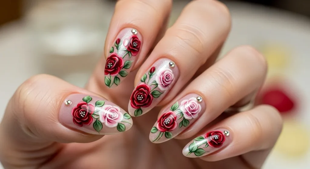 Romantic Rose Nail Art