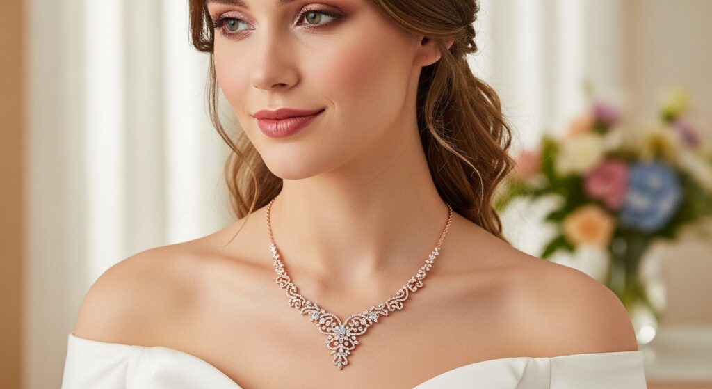 Rose Gold Bridal Necklace