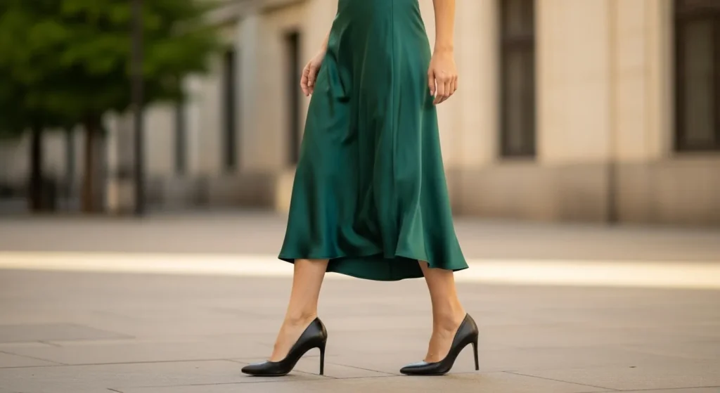 Satin Skirts & Black Pumps