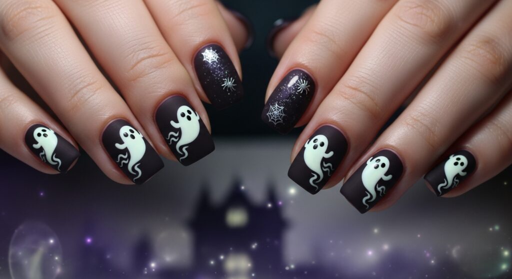 Spooky Ghost Nails