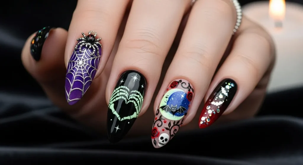 Spooky but Romantic Halloween Nails