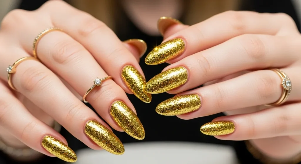 Statement-Making Gold Nails