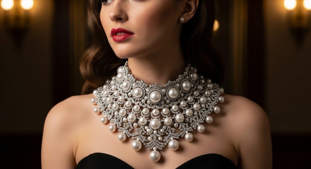 Statement Pearl Collar Necklace