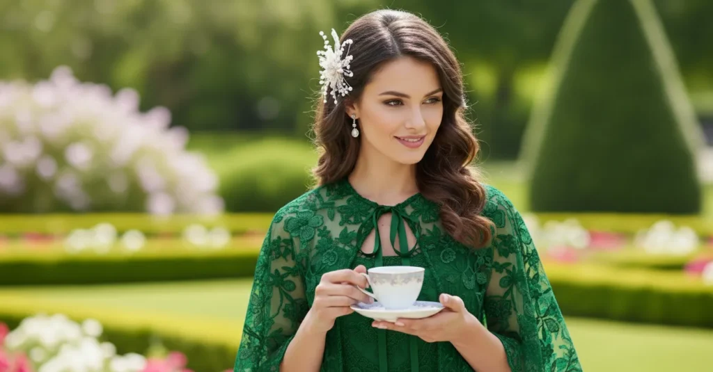 Tea Party Outfit with Cape or Shawl