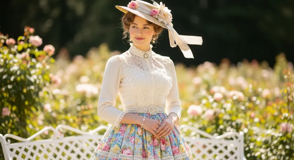 Outfit with Skirt and Blouse