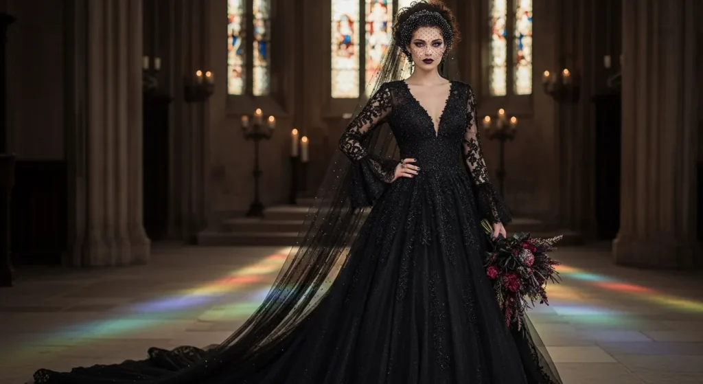 The Rule-Breaking Black Wedding Dress