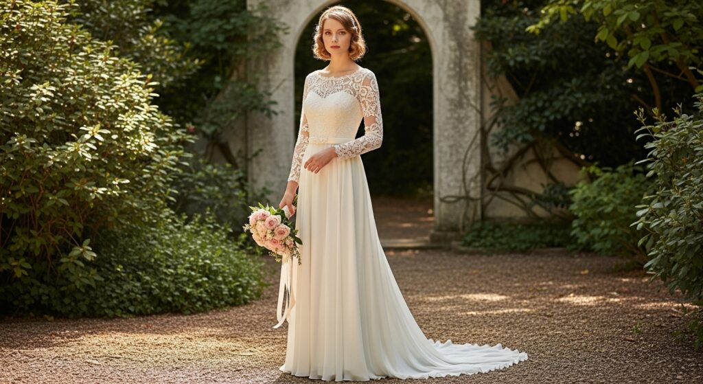 Colored Drop Waist Wedding Dress